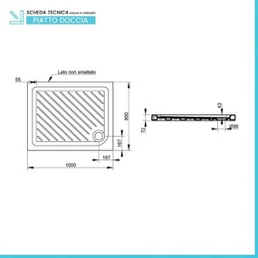 Piatto doccia 80x100 rettangolare in ceramica bianco Dolomite Gemma