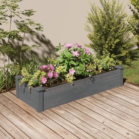 Fioriera Giardino Con Fodera Grigia 120x45x25cm Massello Abete /