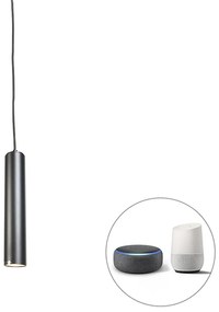 Lampada a sospensione di design intelligente nera inclusa lampadina GU10 WiFi - Tuba Small