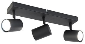 Plafoniera intelligente rettangolare nera incl. 3 GU10 Wifi - Jeana