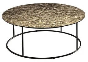 Tavolino IAGO 90 con struttura in metallo e piano tondo in vetro Bronzo