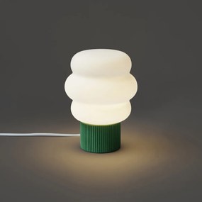 Lampada da tavolo Japandi verde con vetro opale 18 cm - Kumo