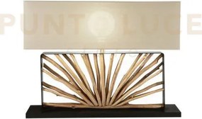 Lampada da tavolo in legno ethereal 80x20x44cm 1 luce attacco e27 b...