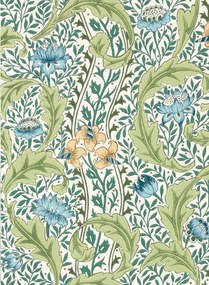 Morris & Co Carta da parati Wild Tulip & Vine - Nettle/ Woad