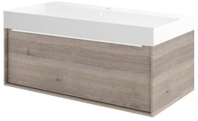 Mobile sottolavabo e lavabo Neo Frame per vasca centrale rovere grigio L 90 x H 32 x P 48 cm