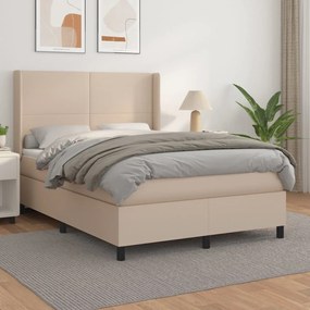 Giroletto A Molle Con Materasso Cappuccino 140x200cm Similpelle /