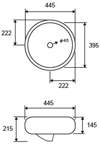 New Line Bowl Lavabo Tondo 44,5 Cm Da Appoggio In Porcellana Bianca