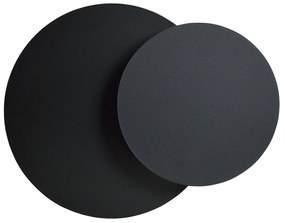 Applique 1 Luce A Disco Con Base In Acciaio Nero