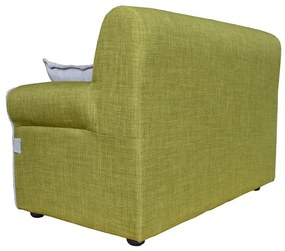 Divano 2 posti 124 cm con cuscini in tessuto ERMES Verde