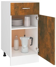 Mobile con cassetto rovere fumo 40x46x81,5 cm legno multistrato