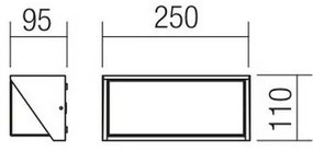 Redo 90238 - Applique a LED da esterno SPECTRA LED/16W/230V 3000K IP54 grigio