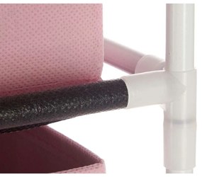 Scaffale Bianco Rosa polipropilene Ferro TNT (Non Woven) 35 x 35 x 102 cm (6 Unità)