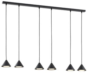 Sospensione Minimal Skadi 6 Luci In Acciaio Nero