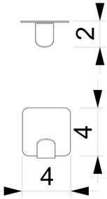 Gancio a muro 4x4 cm bianco