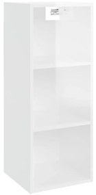 Mobile a parete bianco lucido 34,5x32,5x90 cm legno multistrato