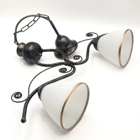 Lampadario a sospensione con catena RETRO 2xE27/60W/230V bronzo/patina