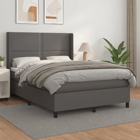 Giroletto A Molle Con Materasso Grigio 140x200 Cm İn Similpelle /