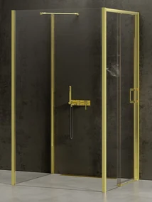 New Trendy Prime Light Gold box doccia 100x100 cm quadrato oro lucida/vetro trasparente K-1495