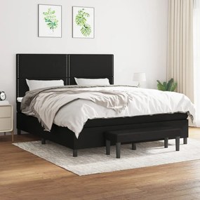 Giroletto A Molle Con Materasso Nero 160x200 Cm İn Tessuto /
