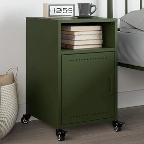 Comodino Verde Oliva 36x39x59 Cm İn Acciaio /