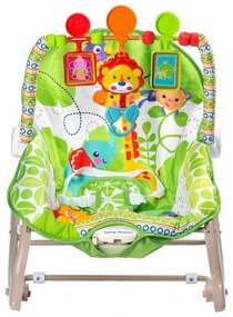 Sedia a dondolo per bambini ECOTOYS in verde 3in1