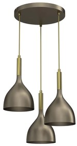 Lampadario a sospensione con filo NOAK 3xE27/15W/230V ottone/oro