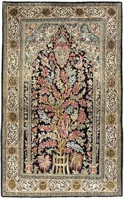 Ghom Tappeto 140x80 Blu (Iran) Annodato A Mano