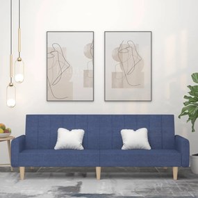 Divano Letto A 2 Posti Blu İn Tessuto /