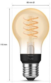 Lampadina LED dimmerabile Philips Hue FILAMENTO BIANCO A60 E27/7W/230V 2100K