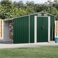 Capanno da Giardino Verde 277x192,5x179 cm in Acciaio Zincatocod mxl 80295