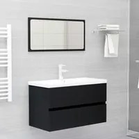 Set Mobili da Bagno Nero in Truciolato 3071685