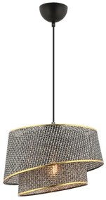 Lampada a sospensione su cavo BARETTE 1xE27/60W/230V grigio/oro