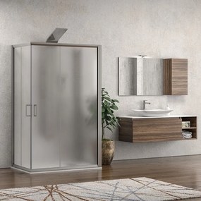 Box doccia 3 lati 80x80x80 altezza 180 vetro opaco K410 - KAMALU