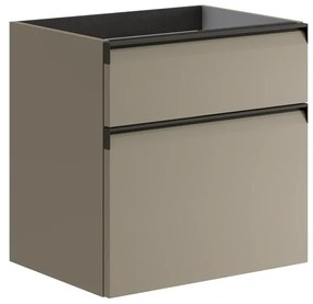 Mobile da bagno sotto lavabo Fusion marrone opaco L 59.5 x H 60 x P 45.5 cm 2 cassetti, lavabo non incluso