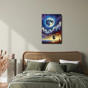 Quadro su tela – Ragazza nella luce della luna