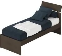 Letto singolo in legno colore fango