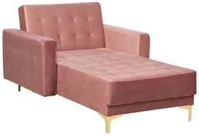 Chaise longue in velluto rosa ABERDEEN Beliani