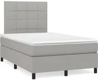 Letto a Molle Materasso e LED Grigio Chiaro 120x190 cm Tessuto 3270197