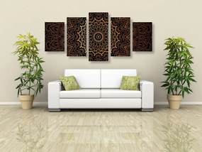 Quadri 5 pezzi – Mandala vintage in stile indiano