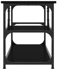 Mobile porta tv nero 103x38x46,5 cm legno multistrato e acciaio