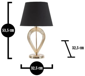 Lampada da tavolo nera Maxt, ø 32,5 cm - Mauro Ferretti