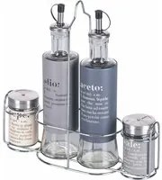 Set condimenti 4 pezzi grigio con stand Victionary
