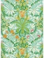 Morris & Co Carta da parati Woodland Weeds - Orange/ Turquoise