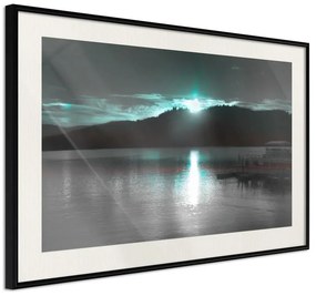 Poster  Aurora at the Horizon  Cornice Quadri Cornice nera con pass-partout, Larghezza x Altezza Home decor 45x30