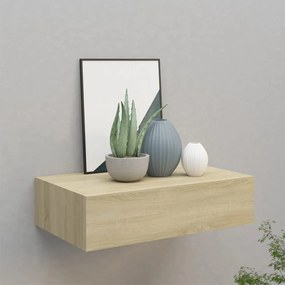 Scaffale Con Cassetti Da Parete Rovere 40x23,5x10 Cm İn Mdf /