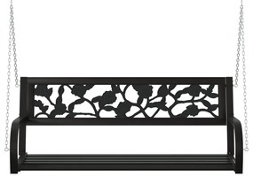 Dondolo per esterni 125 cm nero in acciaio e plastica