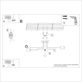Sollux SL.1665 - Lampadario a plafone TIMBO 4xE27/15W/230V bianco/beige/faggio