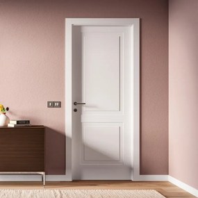 Porta interna a battente Polaris in MDF laccato colore bianco, L 80 x H 210 cm, apertura reversibile