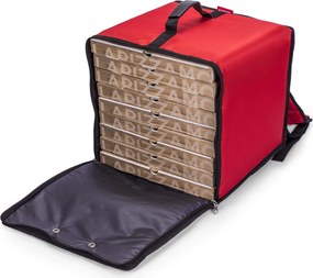Zaino Borsa Termica Porta Pizze da Asporto 10 Cartoni Safemi Fast 10 Rosso...