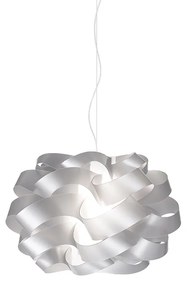 Sospensione Moderna 2 Luci Cloud D60 In Polilux Silver Made In Italy